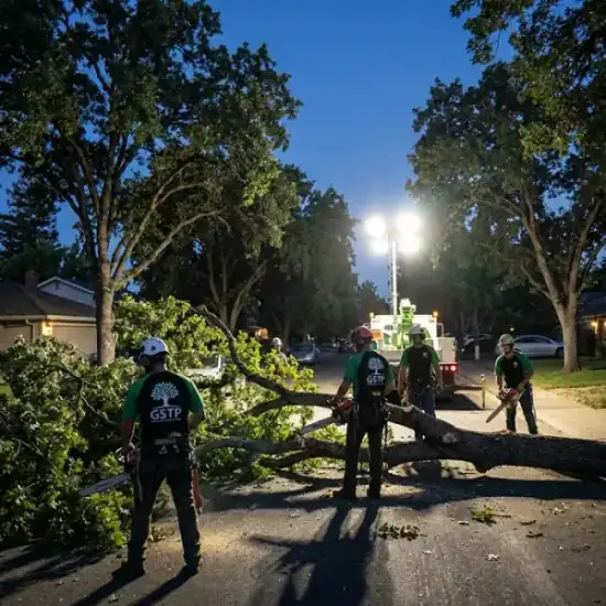 Emergency night tree removal in Port Orange after a storm